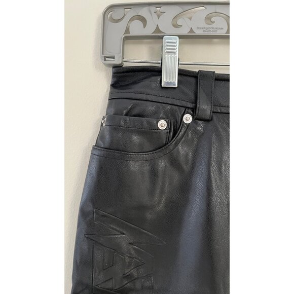 STOLEN GIRLFRIENDS CLUB BUTTON FLY BERMUDA VEGAN LEATHER SHORTS S - Picture 2 of 8